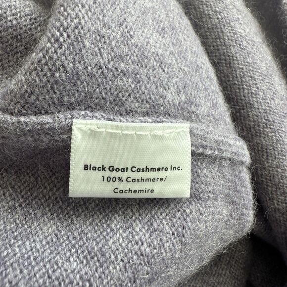 NWT Black goat Cashmere Dress Lilac Gathered Waist Knee Length Sweater Dress L - Picture 5 of 13